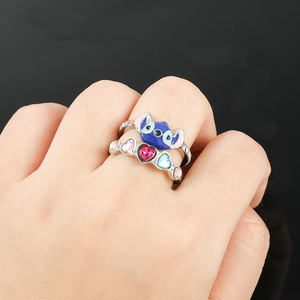 Anillos de Moda con Diseño de Personajes de Anime, Anillos de Corazón con Pedrerí<span class=keywords><strong>a</strong></span> Colorida para Mujeres y Niñas, Juego de Anillos, Regalos para Festivales, Joyerí<span class=keywords><strong>a</strong></span> - Product Image 3