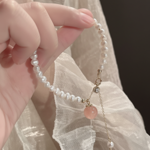 Vendita calda stile coreano minimalisti braccialetti di perline per ragazze di tendenza alla moda con perla farfalla placcata in oro per regalo - Product Image 1