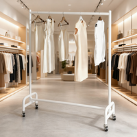 Étagères métalliques MR05 pour centres commerciaux, présentoirs de vêtements détachables, cintres métalliques durables en tuyau de fer peint