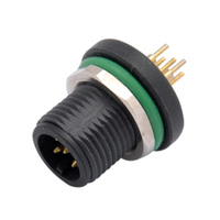 Conector Hembra USB de Montaje en Panel, M12 de 8 Pines, Inserción y Extracción Rápida, M16*1.5, Fijación Frontal, Resistente al Agua IP68, Certificado ROHS, Gran Venta
