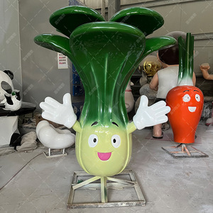 Sculpture d'extérieur en fibre de verre de légumes de dessin animé, à poser au sol, décoration végétale faite à la main - Product Image 3