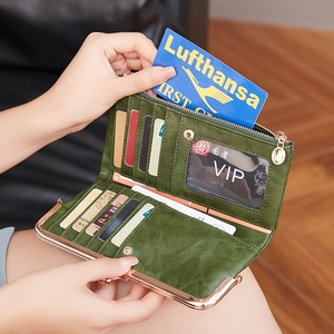 <span class=keywords><strong>Portafoglio</strong></span> Lungo Multifunzionale Tinta Unita, Pochette Portamonete Vintage, Portatessere da <span class=keywords><strong>Donna</strong></span> con Cerniera - Product Image 4