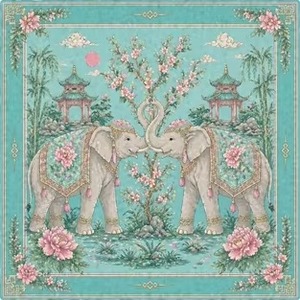 Tapis de Mahjong Américain Chinoiserie <span class=keywords><strong>Jungle</strong></span> <span class=keywords><strong>Tropicale</strong></span> Bleu Cobalt, Bord Cousu Épais, Antidérapant, Silencieux, Grande Tapisserie de Jeu de Table - Product Image 5
