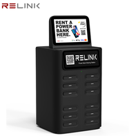 Station de recharge de batteries partagée Relink à 12 emplacements pour les entreprises de location avec système de point de vente, borne de recharge de batteries et station de recharge de téléphones portables