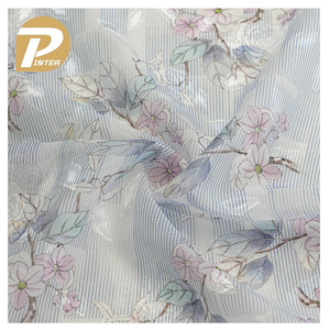 Patrones de diseñador populares Flores de corte de poliéster Tela de gasa con Uragri - Product Image 1