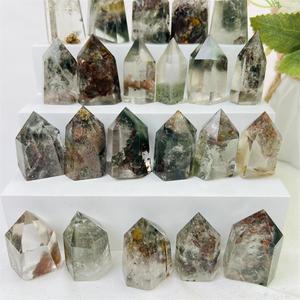 Bán Buôn Tự Nhiên Reiki Màu Xanh Lá Cây Vườn Ma Thạch Anh Tháp Chữa Bệnh Phantom Tinh Thể Thạch Anh Điểm <span class=keywords><strong>Wands</strong></span> Cho Thiền Trang Trí - Product Image 5