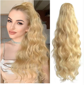 Extension per Coda di Cavallo con Clip a Artiglio in Fibra Sintetica Riccia Resistente al Calore Parrucca Lunga per Coda di Cavallo Ignifuga - Product Image 1