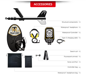 Detector de Metales Skycruiser 24K Súper Sensible para Prospección de Oro, Escaneo de Suelo, Disco Totalmente Metálico, 48kHz, IP68 - Product Image 5