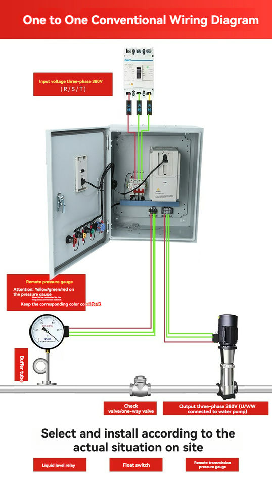 790 One Drag Inverter 1.5KW-22KW Variable Frequency VFD Single Phase 220V/380V Cabinet for Constant Pressure Water Supply Motor