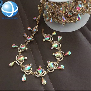 Chaînes de strass métalliques en rouleaux pour costumes de danse, robes de mariée, ceintures, accessoires de décoration - Product Image 2
