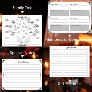 Álbum de visitas personalizado para funeral, libro de registro de recuerdos de la celebración de la vida, cuaderno de mensajes firmados, árbol genealógico familiar - Product Image 3