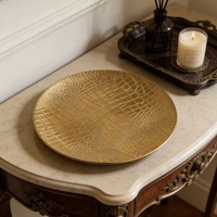 Assiette de présentation exclusive pour le commerce extérieur, motif crocodile texturé, style américain, pour banquets et mariages