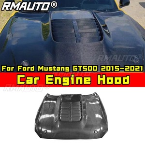 Real Carbon Fiber Look Car Engine Hood <b>Machine</b> Cover For Ford Mustang GT500 2015-2021 Body Kit Car Accessories - Product Image 2