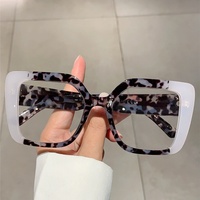 Nouvelles Lunettes Photochromiques Anti-lumière Bleue pour Femme, Monture Carrée Large Colorée et Personnalisée, Verres PC Polyvalents et Tendance