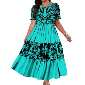 chinese dress ladies 2024 White Sunday Custom Lady MUMU Dress Polynesian Tribe Design Print  Elegant White Long Dress at Amazon Women's Clothing store