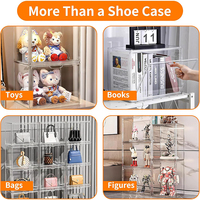 Boîte de rangement transparente épaisse de haute qualité, boîte à chaussures en plastique transparente, armoire, organisateur de chaussures empilable en acrylique