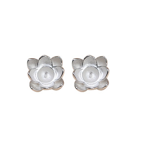 Boucle d'oreille en forme de U en argent S925, version coréenne, accessoire féminin, JG5362, clous d'oreille, support creux pour perle de 7,5 à 8 mm, bijoux en argent DIY - Product Image 5