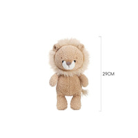 Peluche Lion Brun Personnalisée Mignonne 29cm en Coton PP Brodé, Crinière Bouclée Douce, Oreilles Mobiles, Certifiée EN71 CE, Cadeau pour Enfants et Adolescents
