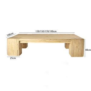 Ensemble de table de canapé d'appoint en bois massif de style nordique bureau de centre de café et de thé de loisirs élégant et durable - Product Image 6