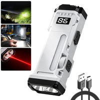 Lampe torche LED multifonctionnelle EDC avec batterie intégrée, clip magnétique, affichage de la puissance, lumière latérale, lumière de travail, lumière rouge pour le camping