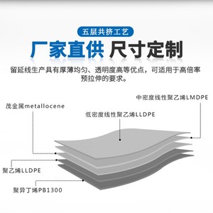 Rouleaux de film étirable pour emballage et scellage, qualité alimentaire, haute transparence, extrusion multiple, 5,3 kg, 5 kg, 4 kg, 3 kg, 2 kg, origine Anhui - Product Image 1
