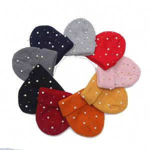 Soft Knitted Pearls Decoration Warm Unisex Winter <b>Hat</b> for Outdoor Activity and Casual Warmer Promotion Gift - Product Image 1
