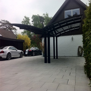 Abri de voiture personnalisable en alliage d'<span class=keywords><strong>aluminium</strong></span>, résistant aux intempéries, durable, avec toit en polycarbonate, revêtement poudré, protection UV, style moderne, pour 1-<span class=keywords><strong>2</strong></span> <span class=keywords><strong>voitures</strong></span> - Product Image 1