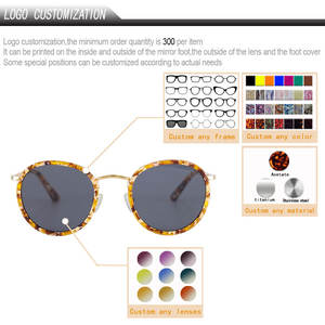 Nouveauté - Lunettes de soleil unisexes personnalisées à monture ronde en métal et acétate avec verres polarisés CR39 pour la conduite - Personnalisables - Product Image 2