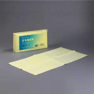 Merek kustom warna-warni dapat digunakan kembali tisu rumah tangga kain lipat kuning layanan makanan industri tisu pembersih kering