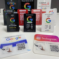 Carte de menu Google Review NFC Support en acrylique QR Code et NFC sans contact