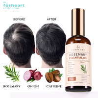 Minyak & Serum Penumbuh Rambut 2-in-1 FORHEART dengan Kafein Organik Alami, Castor, Biotin, Rosemary, Kelapa, dan Keratin