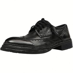Chaussures Homme en Cuir Véritable Imperméables Automne 2025 Nouveau Style Bout Rond Britannique Habillées Formelles Mariage Antidérapantes à Enfiler - Product Image 2