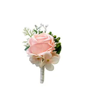 Artificial rose wedding corsage for groom and groomsman wedding corsage for bride and bridesmaid