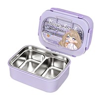 Boîte à lunch thermique à double compartiment en acier inoxydable 316, capacité 1-2L, avec ustensiles inclus, pour les élèves du primaire et le bureau
