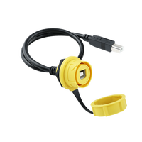 Câble USB industriel étanche mâle-femelle Type-B2.0 rond avec écrou arrière, 0,3-1m, pour équipement de contrôle industriel