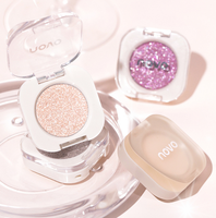 Palette de fards à paupières miniatures imperméables longue tenue, couleur unie foncée, avec logo personnalisé, étui de maquillage pour les yeux, pigment pailleté, marque privée