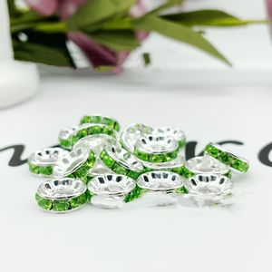 Wholesale <b>10mm</b> Silver Gold Color Rhinestone Rondelles Crystal Loose <b>Spacer</b> Beads for DIY Jewelry Making Accessories - Product Image 4