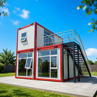 Maison conteneur préfabriquée en acier de haute qualité, à deux étages, 20 pieds, 40 pieds, bureau préfabriqué, villa, maison habitable, personnalisable