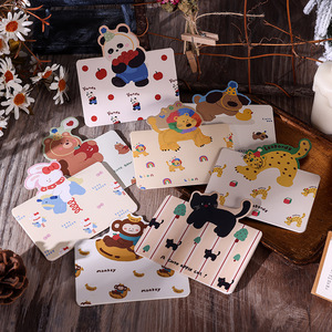 9,8x6,8 cm alta calidad niños dibujos animados animales tarjetas lindo conejo León oso leopardo gato mono Panda perro bendición tarjeta de felicitación - Product Image 2