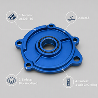 Composants de fraisage CNC en aluminium 5052, service de fabrication de précision sur mesure, usine OEM ODM, vente en gros