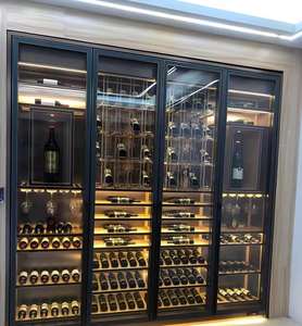 Cave à vin de luxe moderne en acier inoxydable pour salon, avec éclairage LED, thermoélectrique, double zone, pour maison/bar - Product Image 5