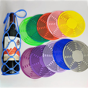 Borsa di conservazione per bottiglie di vino in Silicone lavabile riutilizzabile borraccia per bottiglie d'<span class=keywords><strong>acqua</strong></span> tazza tappetino per bottiglia di vino cestino in rete per organizzatore Picnic - Product Image 1