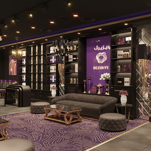 ชั้นวางโชว์ไฟ LED แบบกำหนดเองระดับไฮเอนด์สำหรับร้านน้ำหอมร้านเครื่องสำอางขายส่งการออกแบบตกแต่งภายในร้านขายปลีก - Product Image 1