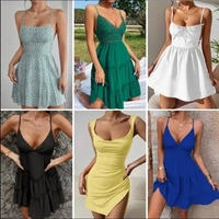 Vêtements d'occasion Prix direct usine Robes d'été pour femmes Vente en gros Nouvelle robe à bretelles française Vêtements de marque Styles multiples