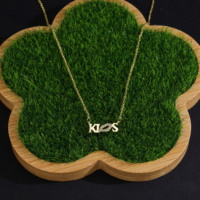 Collar con Colgante de Letra Corazón Chapado en Oro CM, con Circonita Apilable, Moda Mujer