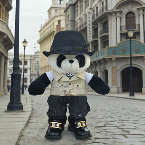 Peluche <span class=keywords><strong>Panda</strong></span> Artes Martiales, Tenue de Cowboy Western, Poupée Kung Fu Chinoise, Cadeau Créatif à thème Halloween - Product Image 2