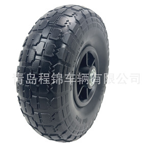 Solid Plastic 4.<b>10</b>/3.50-4 <b>10</b>-<b>Inch</b> Pu Foam Tire For Garden Carts - Product Image 2