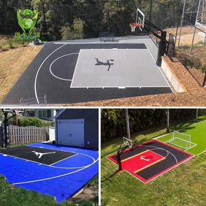 Piso de enclavamiento para exteriores, suelo de medio patio de recreo para patio trasero, cancha de baloncesto, azulejos de suelo deportivos modulares para exteriores suspendidos - Product Image 2