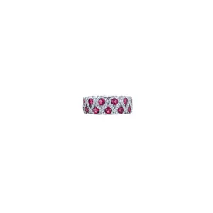 HG NM Red round Zircon Gems Ring 925 Sterling Silver Fine Jewelry with Brilliant Cut Parties Platinum Plated