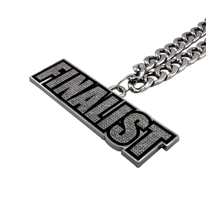 Collana a Catena Cubana Lucida in Stile Hip-hop alla Moda, Adatta per Uomo, Materiale in Lega, Ciondolo Personalizzato a Tema Campionato - Product Image 1